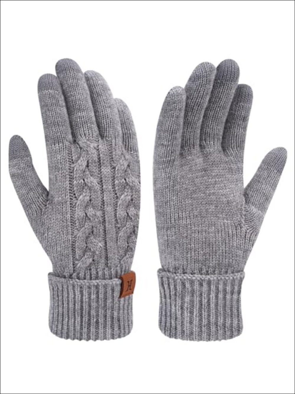 Womens Winter Knit Touchscreen Gloves Cable Knit Thermal One Size